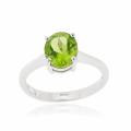 Glitzy Rocks Sterling Silver 1 1/4ct TGW Peridot Solitaire Round Ring