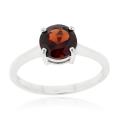 Glitzy Rocks Sterling Silver 1 5/8ct TGW Garnet Solitaire Round Ring