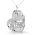 18k White Gold 4/5ct TDW Diamond Heart Necklace (H-I, SI1-SI2)