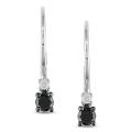 10k White Gold 1/4ct TDW Black and White Diamond Earrings (H-I, I2-I3)