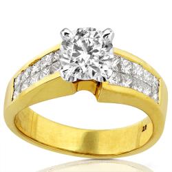 18k Yellow Gold 2ct TDW Diamond Engagement Ring (F-G, I1-I2)