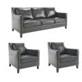 Diesel Black Leather Sofa and Two Chairs