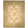 Hand-knotted French Aubusson Ivory Wool Rug (6' x 9')