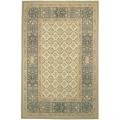 Hand-knotted French Aubusson Ivory Wool Rug (4' x 6')