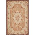 Hand-knotted French Aubusson Peach Wool Rug (6' x 9')