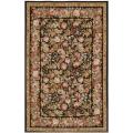 Hand-knotted French Aubusson Weave Black Wool Rug (6' x 9')