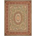 Hand-knotted French Aubusson Taupe Red Wool Rug (12' x 15')