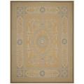 Hand-knotted French Aubusson Weave Gold Beige Wool Rug (9' x 12')