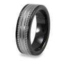Men's Tungsten Carbide Black Ceramic Inlay Ring