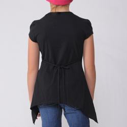 Self Esteem Girl's Glitter Butterfly Asymmetrical Top