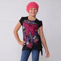 Self Esteem Girl's Glitter Butterfly Asymmetrical Top