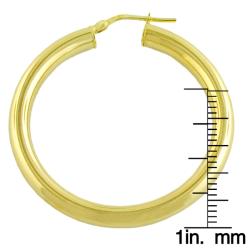 18k Goldplated Sterling Silver Tube Hoop Earrings