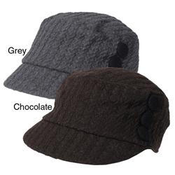 Adi Designs Women's Button Detail Wool Knit Hat