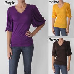 Derek Heart Junior's Solid Color Balloon Sleeve Top