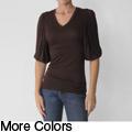 Derek Heart Junior's Solid Color Balloon Sleeve Top