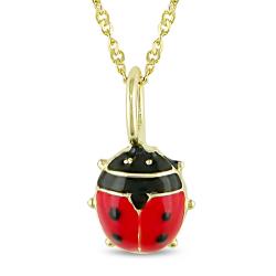 14k Yellow Gold Ladybug Baby Necklace
