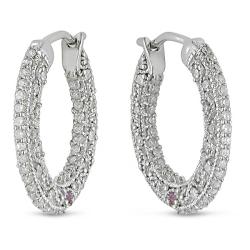10k Gold 1/2ct TDW Diamond and Pink Sapphire Earrings (H-I, I2-I3)