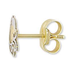 14k Two-tone Gold Monkey Baby Earrings