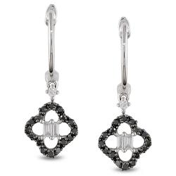 10k White Gold 1/4ct TDW Black and White Diamond Earrings (G-H, I1-I2)