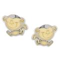 14k Two-tone Gold Monkey Baby Earrings