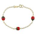 14k Yellow Gold Ladybug Charm Baby Bracelet
