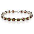 Sterling Silver Garnet and Peridot Tennis Bracelet