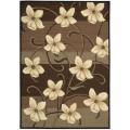 Hand-hooked Brown Paradise Floral Rug (7'3 x 9'3)