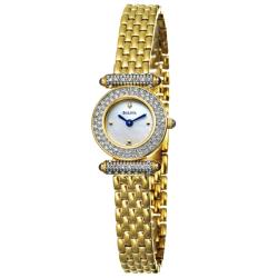 Bulova Women's 'Crystal' Goldplated Steel Quartz Watch