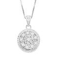 Sterling Silver 1/10ct TDW Diamond Circle Necklace (H-I, I3)