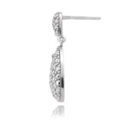 Sterling Silver 1/10ct TDW Diamond Teardrop Dangle Earrings (I-J, I2-I3)