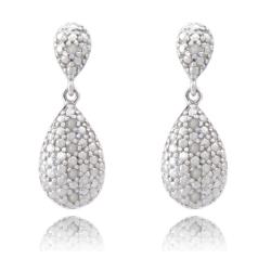 Sterling Silver 1/10ct TDW Diamond Teardrop Dangle Earrings (I-J, I2-I3)