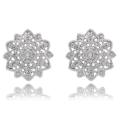 Sterling Silver Diamond Accent Burst Design Stud Earrings
