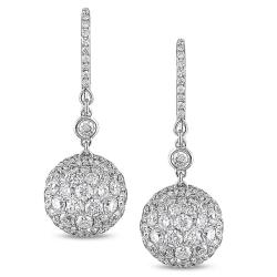 18k White Gold 8ct TDW Diamond Ball Earrings (G-H, SI1-SI2)