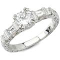 Natalie K 14k Gold 1/2ct TDW Diamond and CZ Engagement Ring (H, SI1)