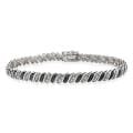 Sterling Silver Black Diamond Accent Tennis Bracelet