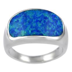 Sterling Silver Blue Opal Ring