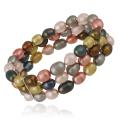Stonique Creations Multi-colored Freshwater Pearl 3-row Stretch Bracelet (7-9 mm)