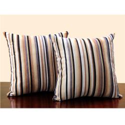  Stripe Print 18-inch Throw Pillows (Set of 2)