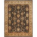 Pakistani Hand-knotted Peshawar Black/ Beige Wool Rug (8' x 10')