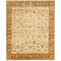 Pakistani Hand-knotted Peshawar Beige/ Rust Wool Rug (8' x 10')