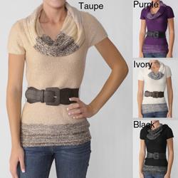 Ci Sono by Adi Junior's Marled Short-sleeve Sweater