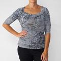 California Bloom Women's Drape Neck Sublimation Print Top