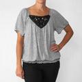 California Bloom Women's Beaded Neck Knit Top