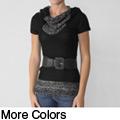 Ci Sono by Adi Junior's Marled Short-sleeve Sweater