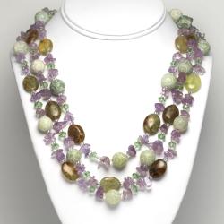 Sterling Silver Multi-gemstone Bead Necklace