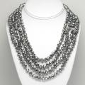 Silver Crystal Bead Necklace (8 mm)