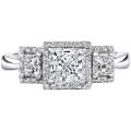 Natalie K 14k Gold 3/4ct TDW Diamond and CZ Engagement Ring (H, SI1)