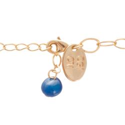 Goldtone Wire-wrapped Blue Sliced Agate Necklace
