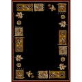 Sources of Solid Camo rug Alexa Cameo Floral Leaf Border Black Rug (5'3 x 7'9)