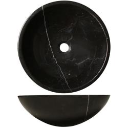 Geyser Nero Marquina Marble Vessel Bathroom Sink
